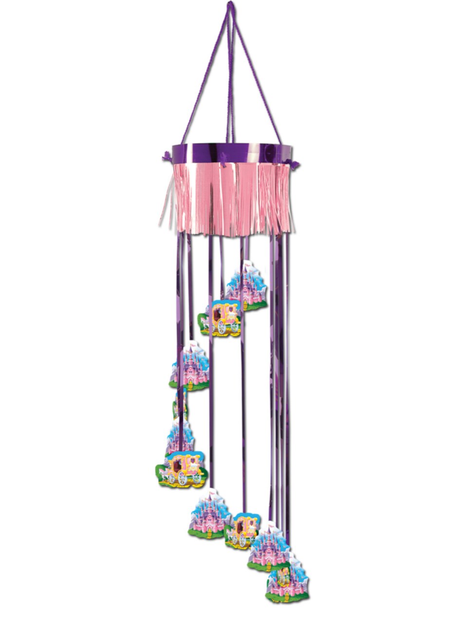 Party Central Club Pack of 12 Pink and Purple Fairytale Princess Castle Birthday Party Spiral Hanging Decors 40"